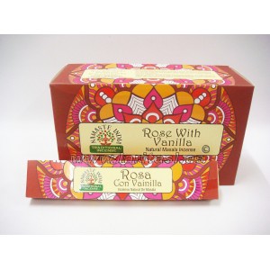Incienso Namaste India Rosa y Vainilla 15gr (12x15gr)
